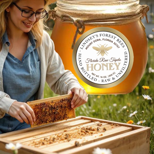 Vintage Bee Honey Label Hand Bottled Raw (Creator Uploaded)