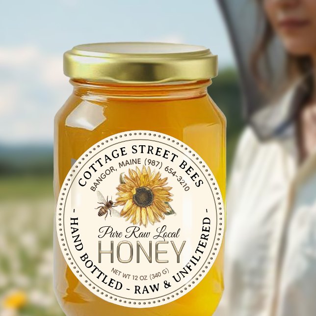 Vintage Bee Honey Label Hand Bottled Raw (Creator Uploaded)