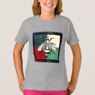 Vintage Bee Insect Colourful Illustration T-Shirt