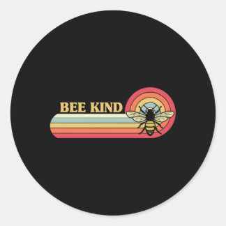 vintage bee kind classic round sticker