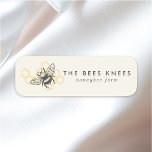 Vintage Bee Logo Rustic Honeybee Beekeeper Name Tag<br><div class="desc">Vintage Bee Logo Rustic Honeybee Beekeeper Name Tag. This trendy design features a black honeybee against a yellow honeycomb background. The perfect apiary design for a beekeeper business.</div>