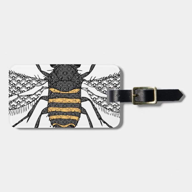 vintage bee luggage tag (Front Horizontal)