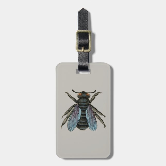 vintage bee luggage tag (Front Vertical)