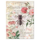 Vintage Bee Rose Bouquet Ephemera Decoupage