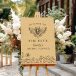 Vintage Bee Wildflower Shower Welcome Poster<br><div class="desc">Vintage Bee Wildflower Shower Welcome Poster</div>