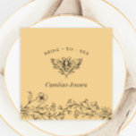 Vintage Bee Wildflower Yellow Shower Napkin<br><div class="desc">Vintage Bee Wildflower Yellow Shower Napkins</div>
