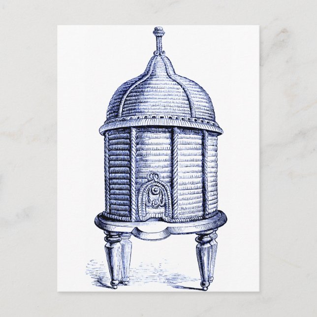 Vintage Beehive Blue Tint Postcard (Front)