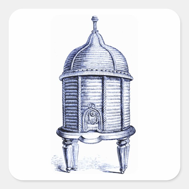 Vintage Beehive Blue Tint Square Sticker (Front)