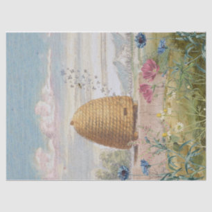 Vintage Beehive Wildflower Meadow Bees Decoupage Tissue Paper