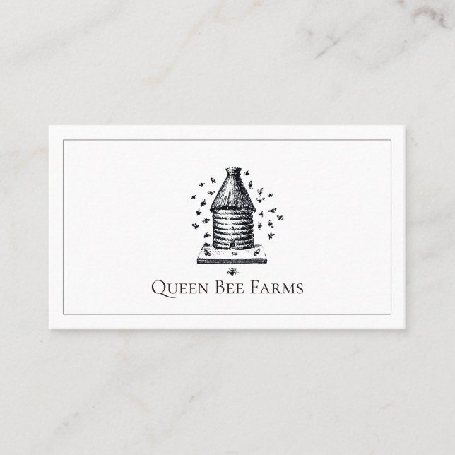 Vintage Beekeeper Hive With Bees Apiarist Business Card (Front)
