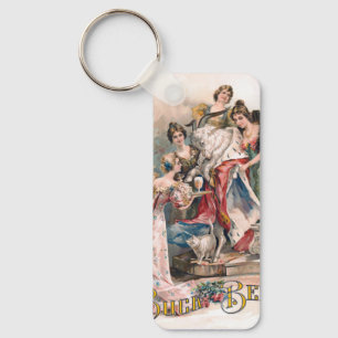 Vintage Beer Advertisement Poster Keychain