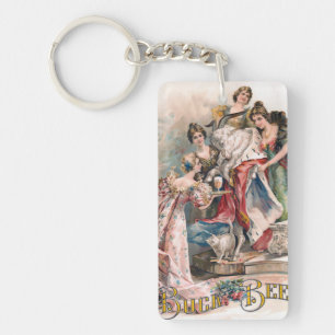 Vintage Beer Advertisement Poster Keychain