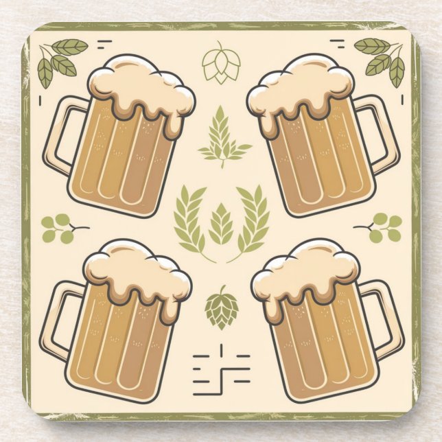 Vintage Beer Aesthetic Coaster (Front)