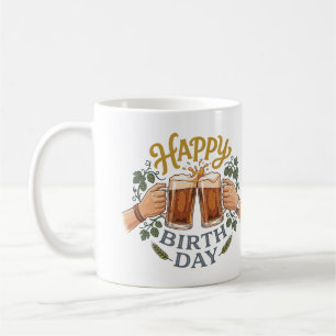 Vintage Beer Cheers Birthday Art Coffee Mug