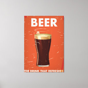 Vintage Beer Commercial poster. Canvas Print