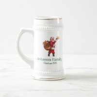 Vintage Beer Drinking Santa Claus