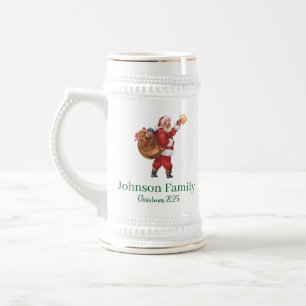 Vintage Beer Drinking Santa Claus Stein