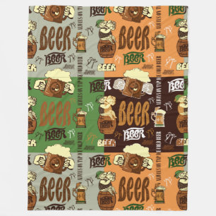 Vintage Beer Fleece Blanket