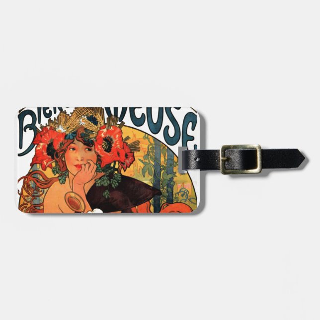 Vintage Beer Muse Luggage Tag (Front Horizontal)