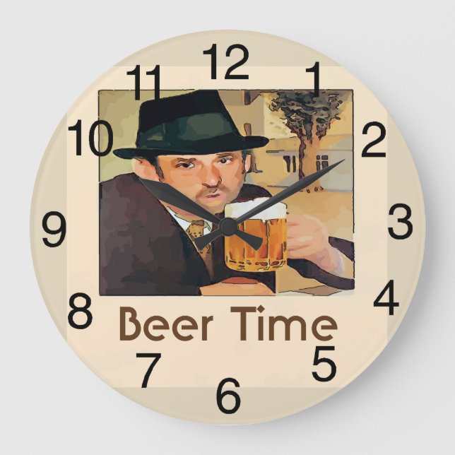 Vintage Beer  Time, Large Clock (Front)
