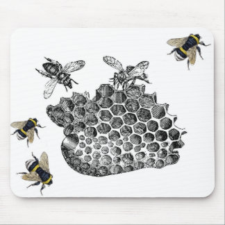 Vintage Bees Mouse Pad