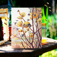 Vintage Bees Spring Willow Blossom 