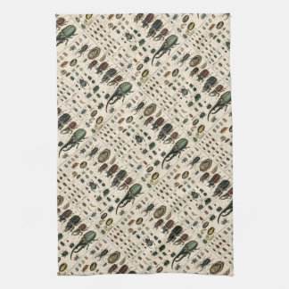 Vintage Beetle Illustration Kitchen Towel