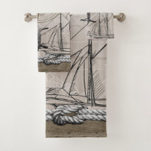 Vintage Beige and Brown Nautical Graphic