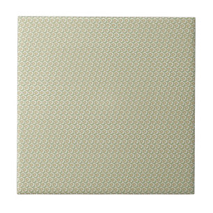 Vintage beige and green floral Dianthus Barbatus Tile
