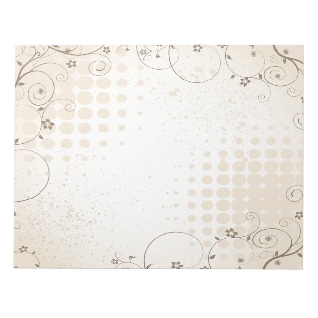 Vintage Beige Floral Notepad (Front)