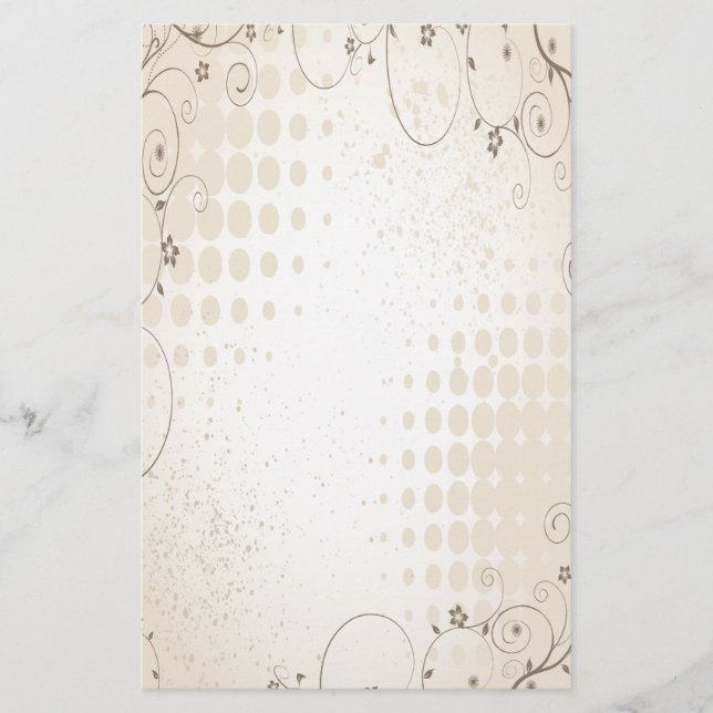 Vintage Beige Floral Stationery (Front)