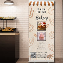 Vintage Beige Neutral QR Code Bakery Business