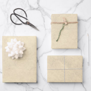 Vintage Beige Parchment Look Wrapping Paper Sheet