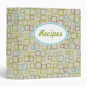 Vintage Beige Squares Recipe Binder