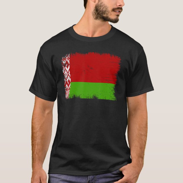 Vintage Belarus Flag Belarusian Independence Day T-Shirt (Front)