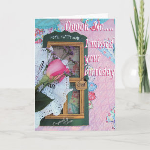 Vintage Belated Birthday  -customize it Card