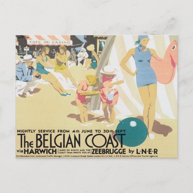Vintage Belgian Coast Belgium Postcard (Front)