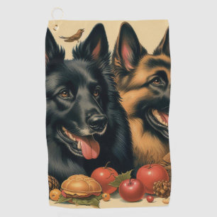 Vintage Belgian Tervuren Painting Golf Towel