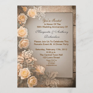 vintage belle mariage anniversaire invitations