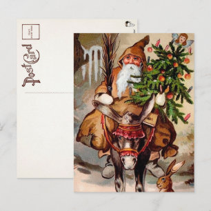 Vintage Belsnickel on a Mule Postcard