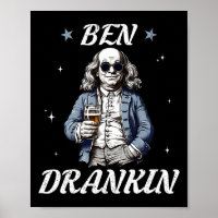 Vintage Ben Drankin' Funny 4th Of July Drinking Pr