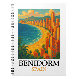 Vintage Benidorm Spain Summer Vacation Notebook