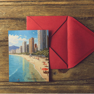 Vintage Benidorm Spain Travel Mediterranean Postcard