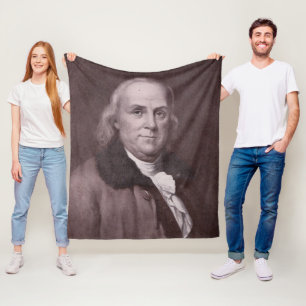 Vintage Benjamin Franklin Portrait Fleece Blanket