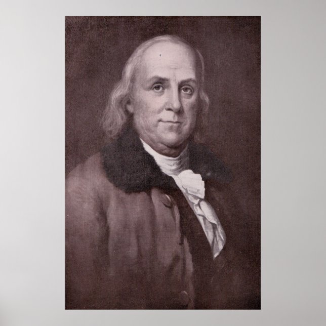 Vintage Benjamin Franklin Portrait Poster (Front)