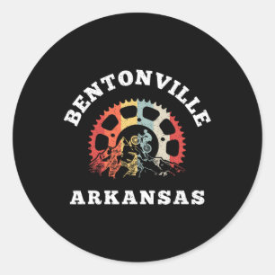 Vintage Bentonville Arkansas Mountain Biking Chain Classic Round Sticker