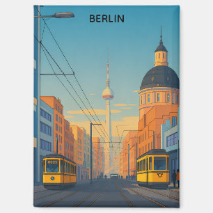 Vintage Berlin Germany Tram Street View Magnet