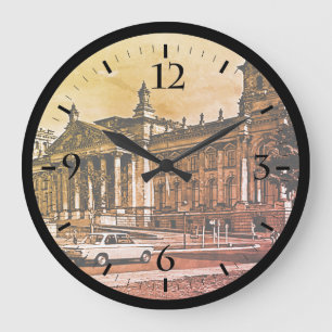 Vintage Berlin Reichstag house USB Char Large Clock
