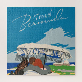 Vintage Bermuda Travel Art Ilustration Jigsaw Puzzle