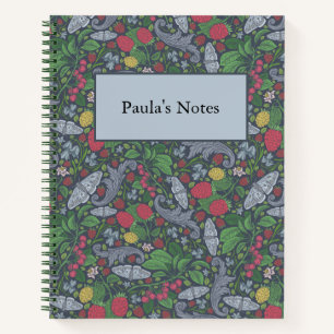 Vintage Berries Butterflies Marigold Carnations Notebook